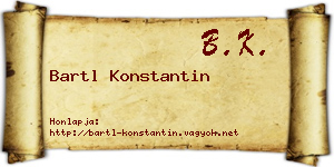 Bartl Konstantin névjegykártya